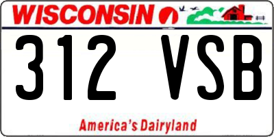 WI license plate 312VSB