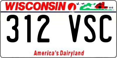 WI license plate 312VSC