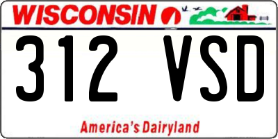 WI license plate 312VSD