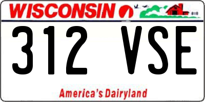 WI license plate 312VSE