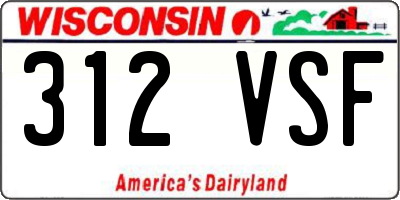 WI license plate 312VSF