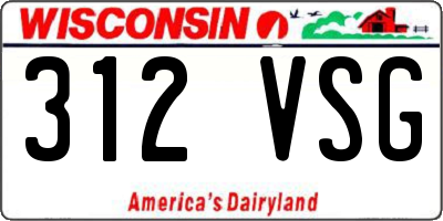 WI license plate 312VSG
