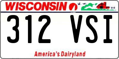 WI license plate 312VSI