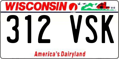 WI license plate 312VSK