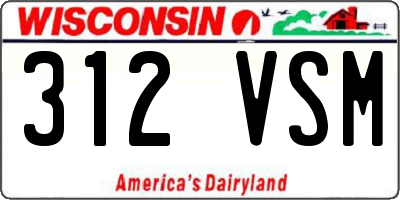WI license plate 312VSM