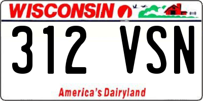 WI license plate 312VSN