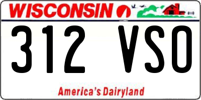 WI license plate 312VSO
