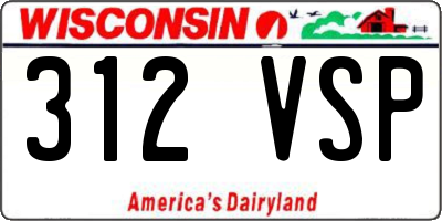 WI license plate 312VSP