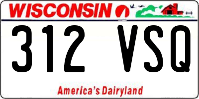 WI license plate 312VSQ