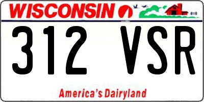 WI license plate 312VSR