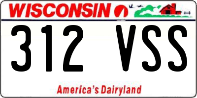 WI license plate 312VSS