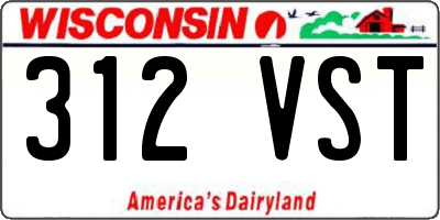 WI license plate 312VST