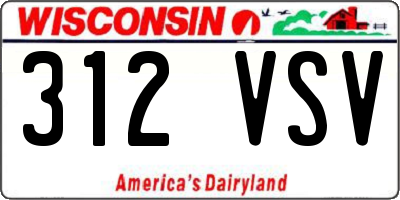 WI license plate 312VSV