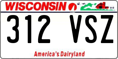 WI license plate 312VSZ