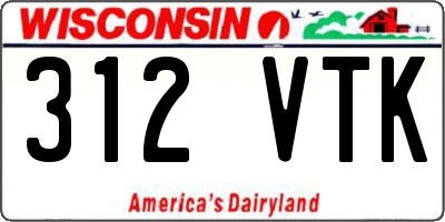 WI license plate 312VTK