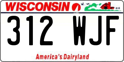 WI license plate 312WJF