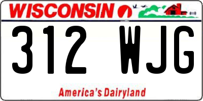 WI license plate 312WJG