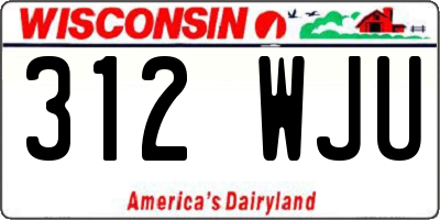 WI license plate 312WJU