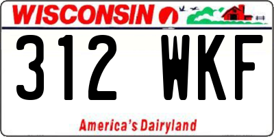 WI license plate 312WKF