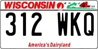 WI license plate 312WKQ