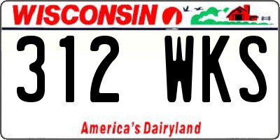 WI license plate 312WKS