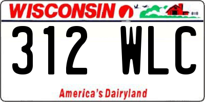 WI license plate 312WLC