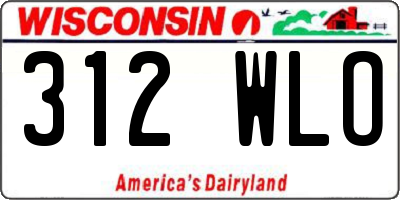 WI license plate 312WLO