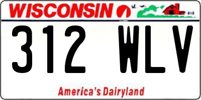 WI license plate 312WLV