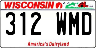 WI license plate 312WMD