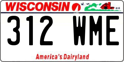 WI license plate 312WME
