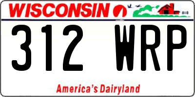 WI license plate 312WRP