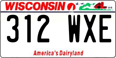WI license plate 312WXE