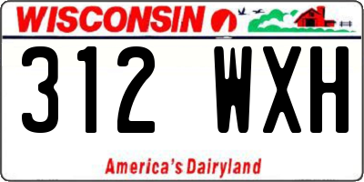 WI license plate 312WXH