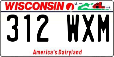 WI license plate 312WXM
