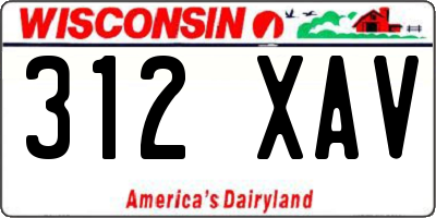 WI license plate 312XAV