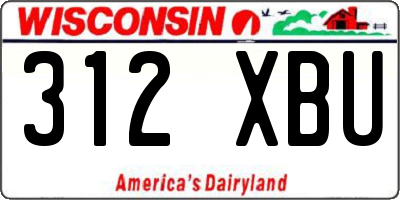 WI license plate 312XBU