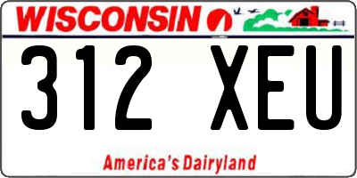 WI license plate 312XEU