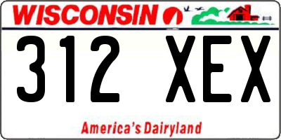 WI license plate 312XEX