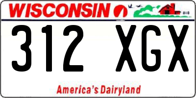 WI license plate 312XGX