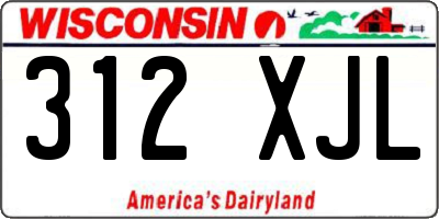 WI license plate 312XJL