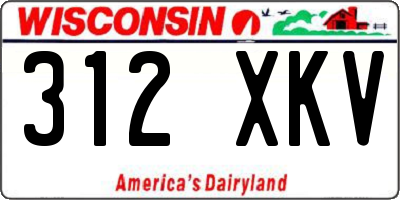 WI license plate 312XKV