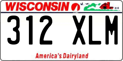 WI license plate 312XLM