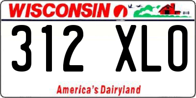 WI license plate 312XLO