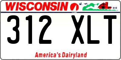 WI license plate 312XLT