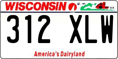 WI license plate 312XLW