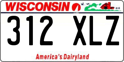 WI license plate 312XLZ