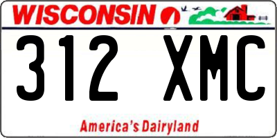 WI license plate 312XMC