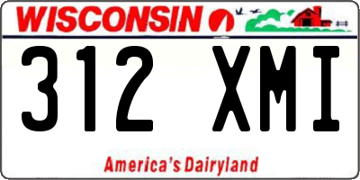 WI license plate 312XMI