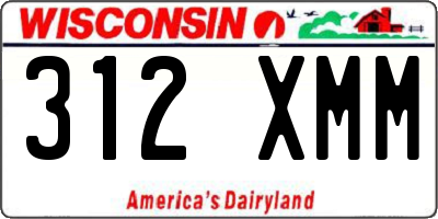 WI license plate 312XMM