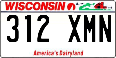 WI license plate 312XMN